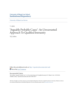 Arguable Probable Cause - University of Miami School of Law