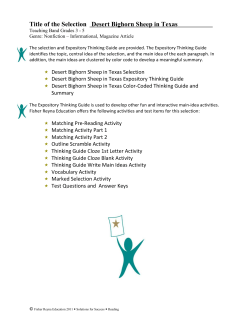 Title of the Selection Desert Bighorn Sheep in Texas