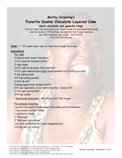 Mariby Corpening`s Favorite Chocolate Cake