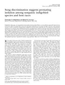 Song discrimination suggests premating isolation