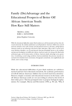 Family (Dis)Advantage and the Educational Prospects of Better Off