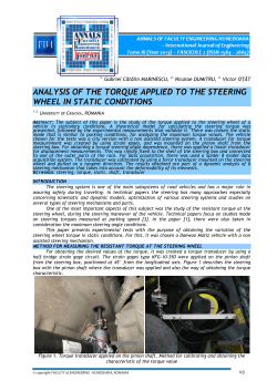 analysis of the torque applied to the steering wheel in static conditions