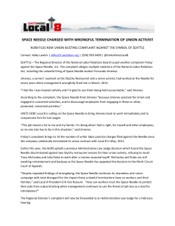 space needle charged with wrongful termination of union activist