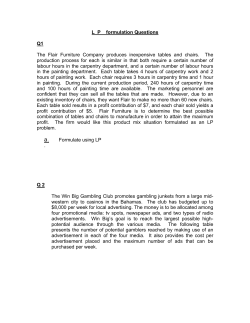 Linear Programming Questions 10 autumn A