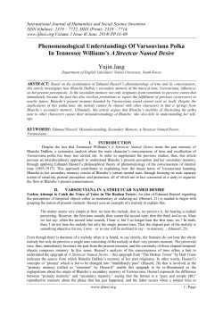 Phenomenological Understandings Of Varsouviana Polka