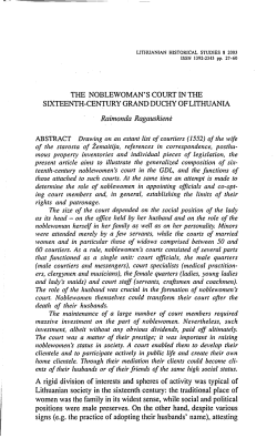 THE NOBLEWOMAN`S COURT IN THE SIXTEENTH