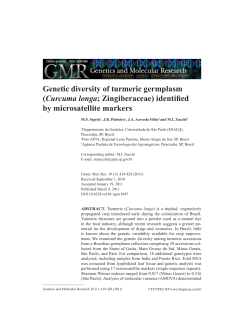 Genetic diversity of turmeric germplasm - Funpec-RP