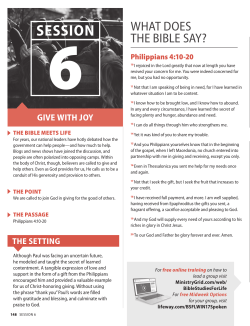 Session 6 - Give With Joy