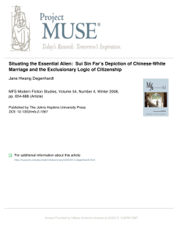 Situating the Essential Alien: Sui Sin Far`s