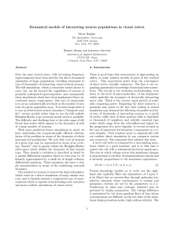 Dynamical models of interacting neuron populations in visual cortex