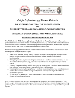 the Call for Abstracts - The Wyoming Chapter of The