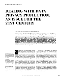 DEALING WITH DATA PRIVACY PROTECTION: AN ISSUE FOR