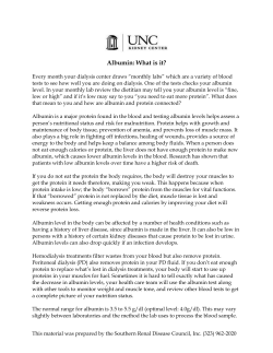 Albumin: What is it? - unckidneycenter.org
