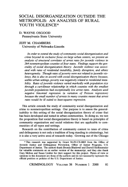 social disorganization outside the metropolis