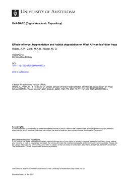 Effects of forest fragmentation and habitat degradation - UvA-DARE