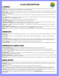 LFC Group Exercise Class Descriptions