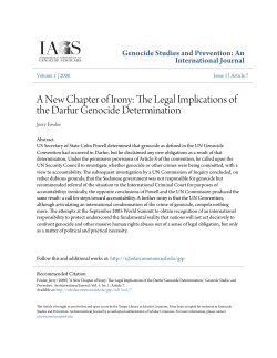 A New Chapter of Irony: The Legal Implications of the Darfur