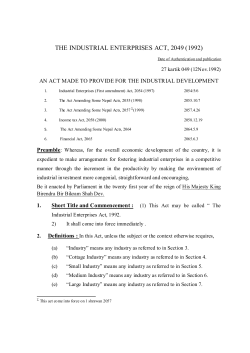 THE INDUSTRIAL ENTERPRISES ACT, 2049 (1992)