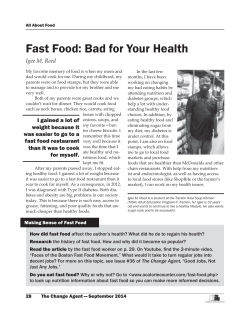 Fast Food: Bad for Your Health