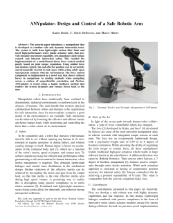 ANYpulator: Design and Control of a Safe - ETH E
