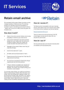Retain email archive
