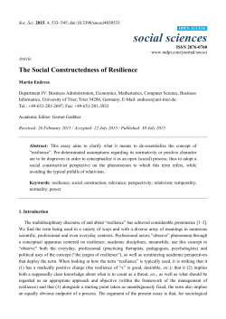 The Social Constructedness of Resilience