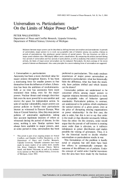 Universalism vs. Particularism: On the Limits of