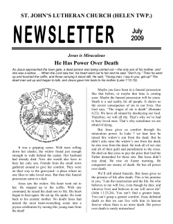 He Has Power Over Death - St. John`s Evangelical Lutheran Church