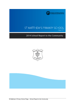 St Matthew`s Primary School Page &ndash; School Report to the Community