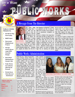 A Message From The Director Public Works Administration