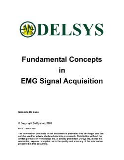 Fundamental Concepts in EMG Signal Acquisition
