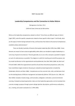 Leadership Competencies and the Connection to Italian Reform
