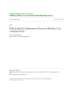 If the Judicial Confirmation Process Is Broken, Can a Statute Fix It?