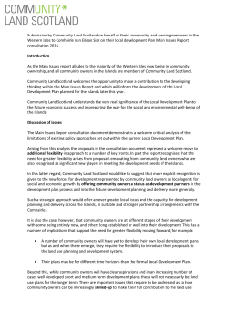 CNES Main Issues Report - Community Land Scotland