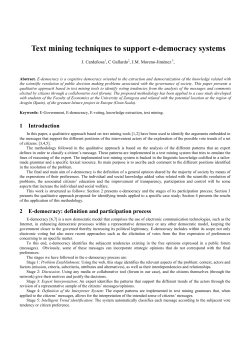 Text mining techniques to support e-democracy systems