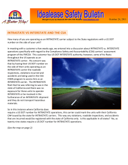 INTRASTATE VS INTERSTATE AND THE CSA