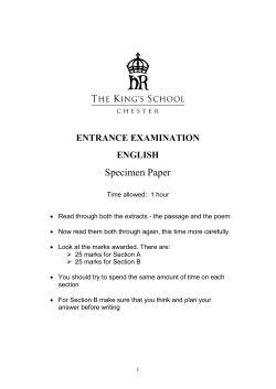 English (Question Paper) - The King`s School Chester