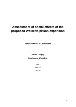 Assessment of social effects of the proposed Waikeria prison