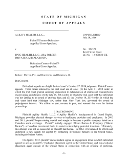 COA 324571 AGILITY HEALTH LLC V FPCG LLC Opinion