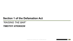 Section 1 of the Defamation Act