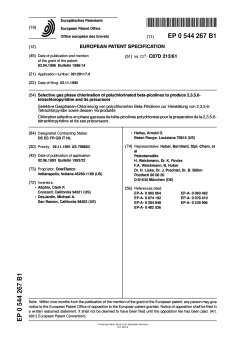 Selective gas phase chlorination of polychlorinated beta