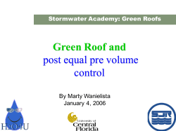 Green Roof and post equal pre volume control