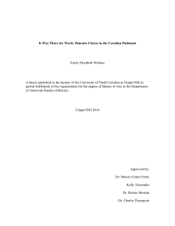 It Was There for Work: Pimento Cheese in the Carolina Piedmont