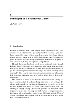 1 Philosophy as a Transitional Genre