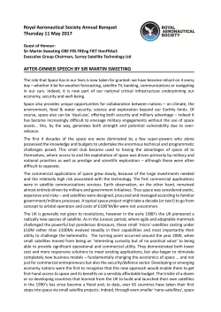 Royal Aeronautical Society Annual Banquet Thursday 11 May 2017