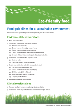 Food Guidelines for a sustainable environment