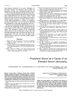 Propylene Glycol as a Cause of an Elevated Serum Osmolality