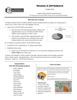 October 2014 - Hancock Public Schools