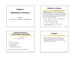Chapter 3 Mathematics of Finance