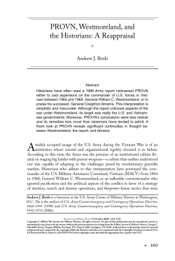 PROVN, Westmoreland, and the Historians: A Reappraisal